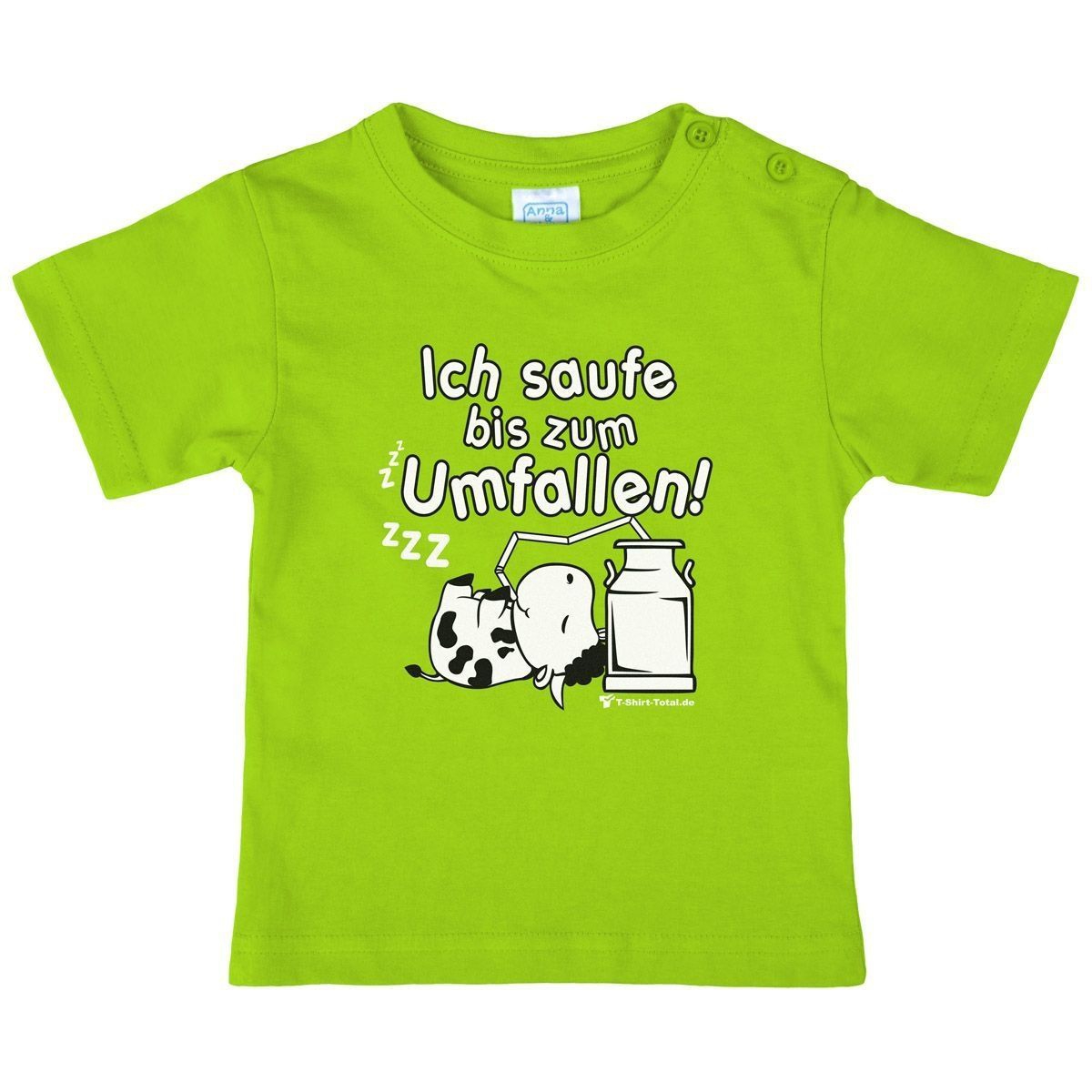 Saufe bis zum Umfallen Kinder T-Shirt hellgrün 68 / 74