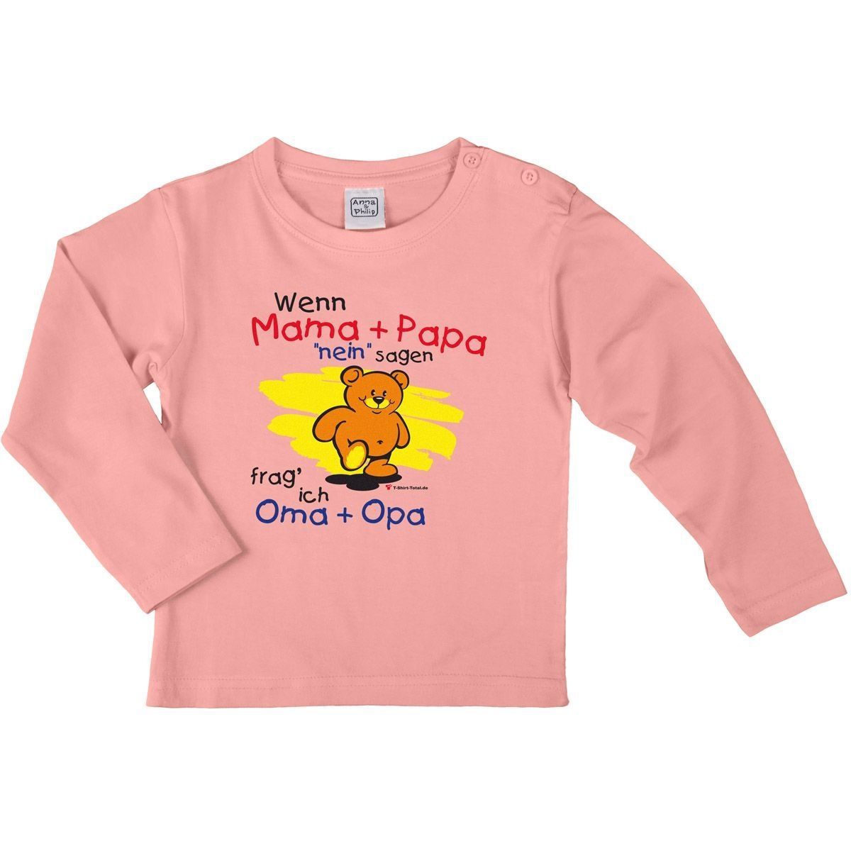 Wenn Mama und Papa nein sagen Kinder Langarm Shirt rosa 110 / 116