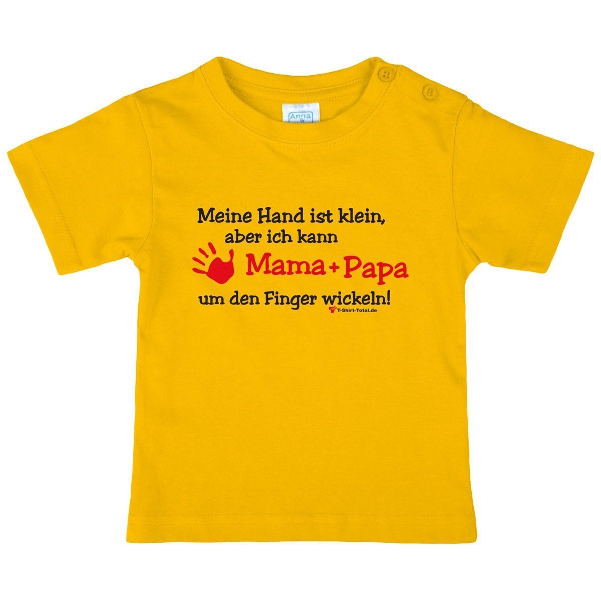 Kleine Hand Mama Papa Kinder T-Shirt gelb 98