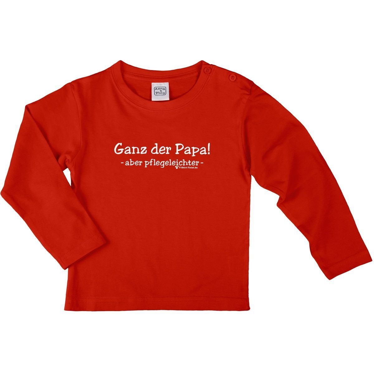 Ganz der Papa Kinder Langarm Shirt rot 110 / 116