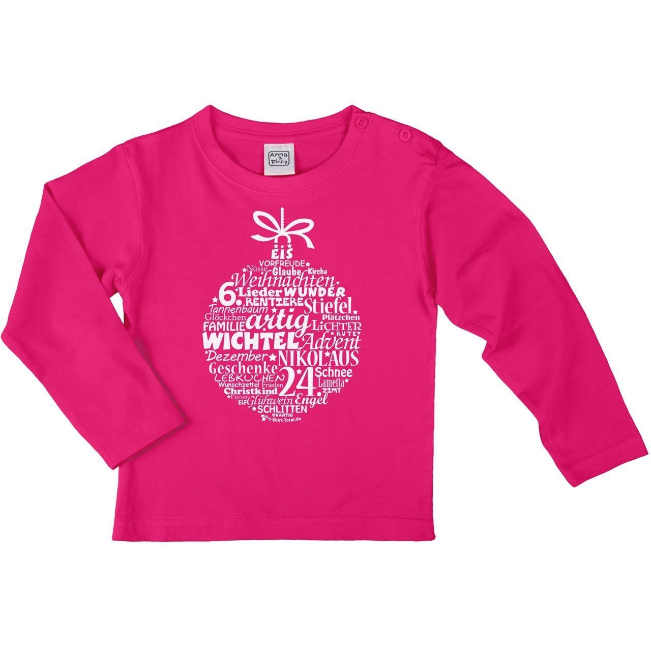 Christbaumkugel Kinder Langarm Shirt pink 134 / 140