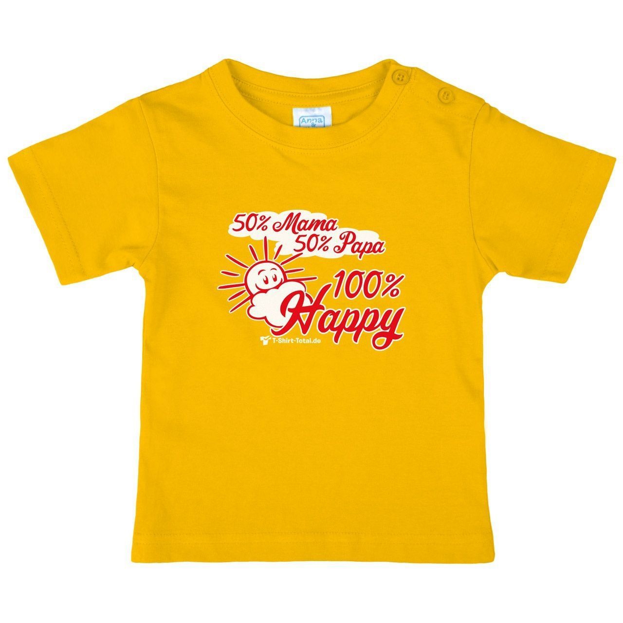 100 Prozent Happy Kinder T-Shirt gelb 56 / 62