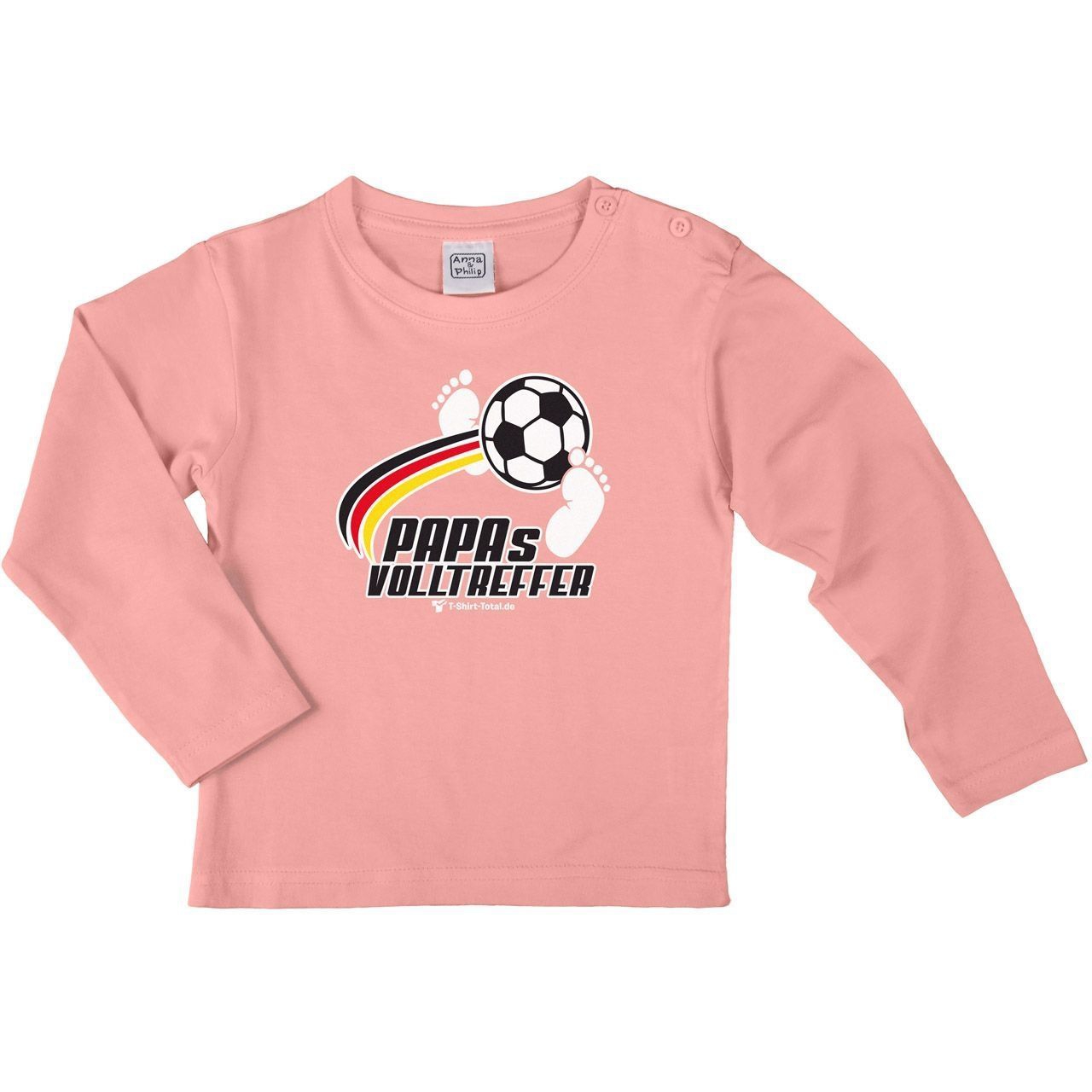 Papas Volltreffer Kinder Langarm Shirt rosa 104