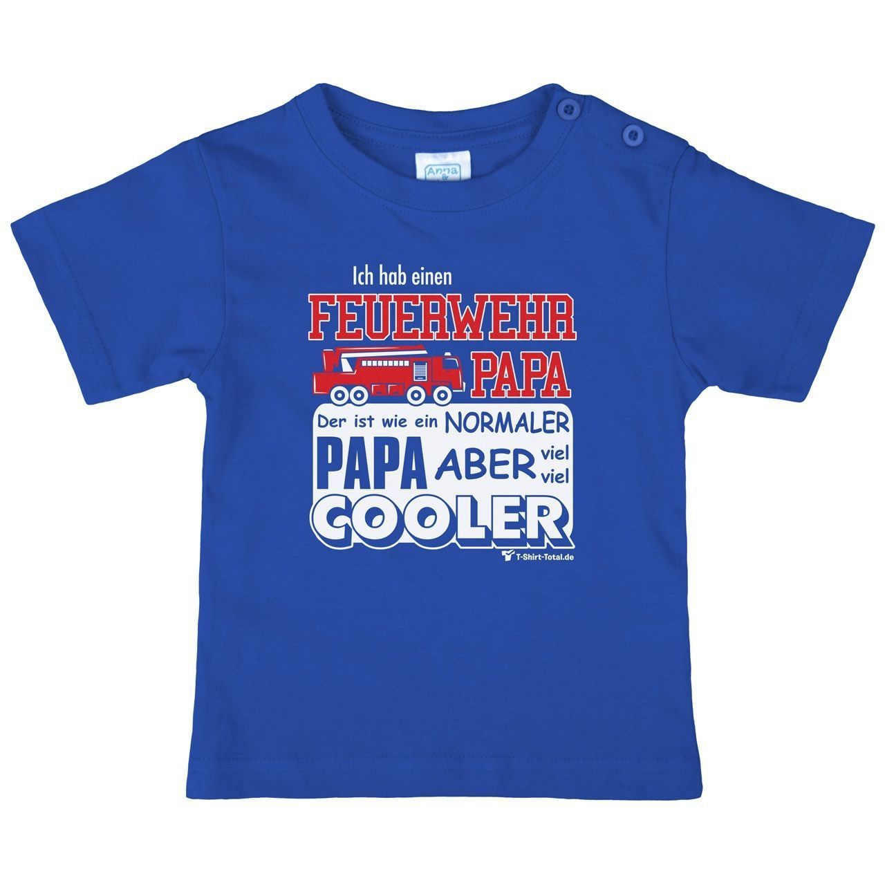 Feuerwehr Papa Kinder T-Shirt royal 98