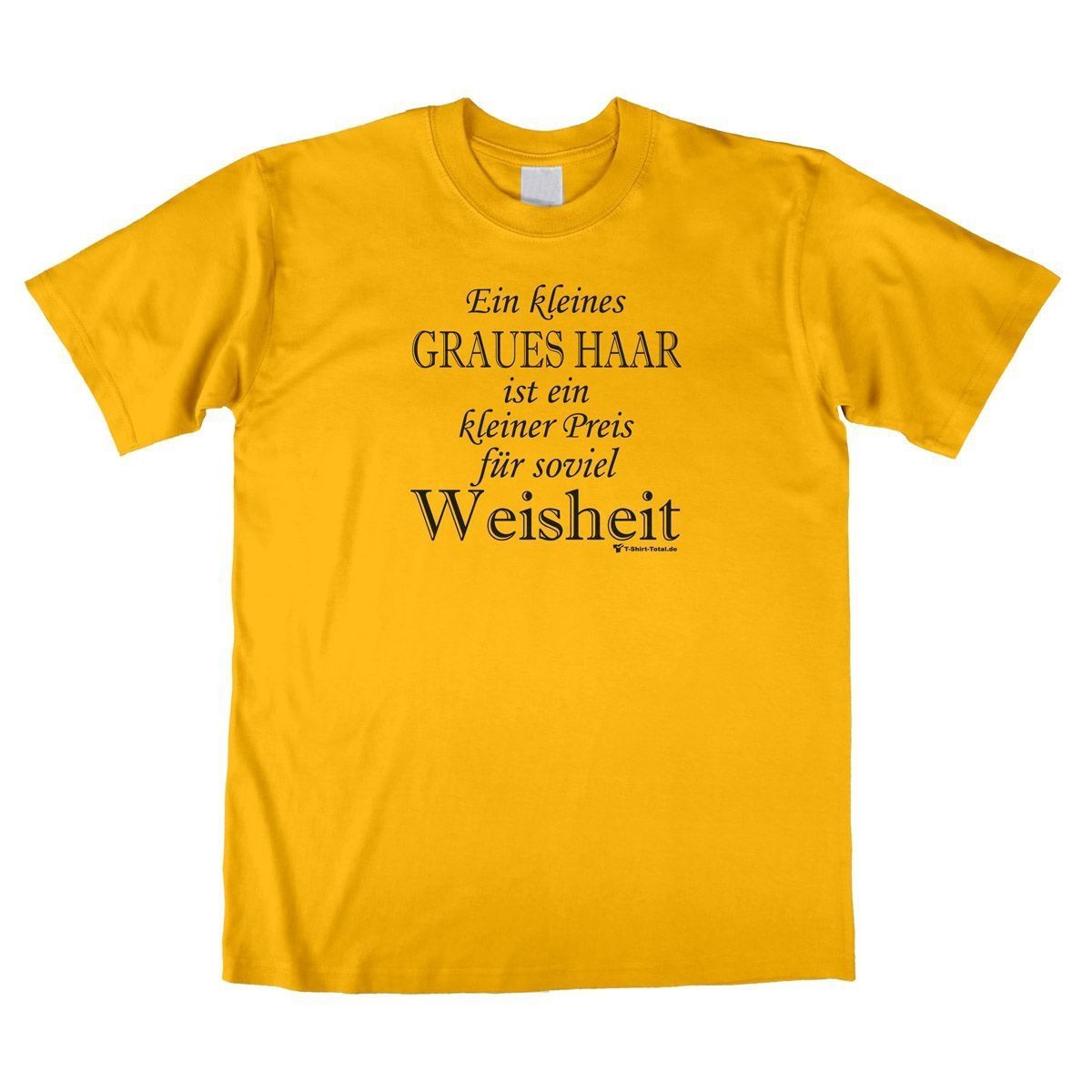 Graues Haar Unisex T-Shirt gelb Large