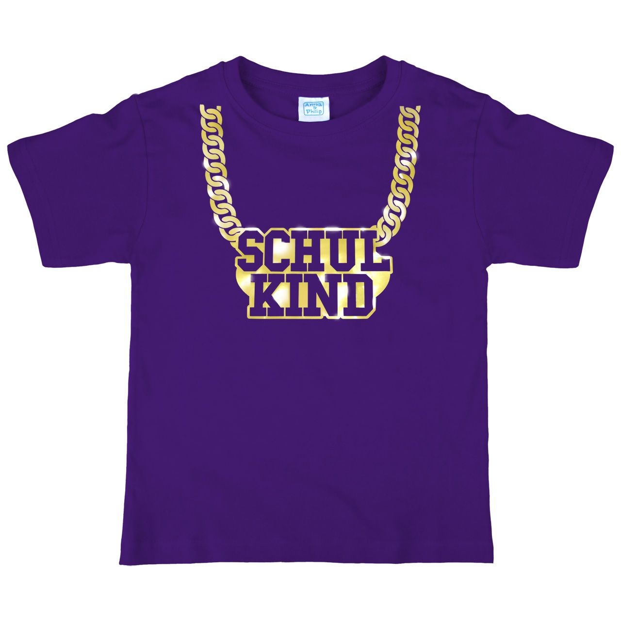 Schulkind Goldkette Kinder T-Shirt lila 110 / 116