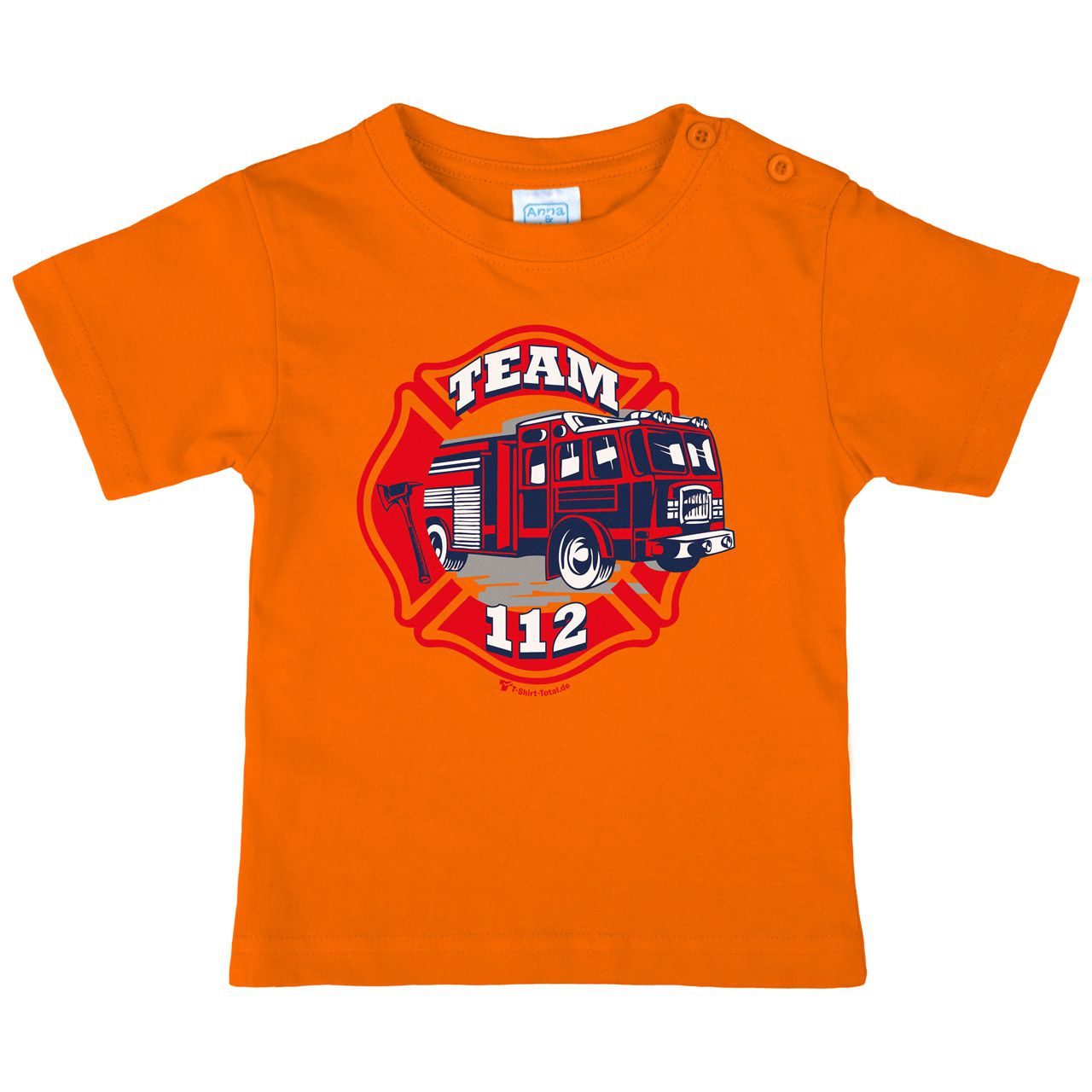 Feuerwehr Team 112 Kinder T-Shirt orange 110 / 116