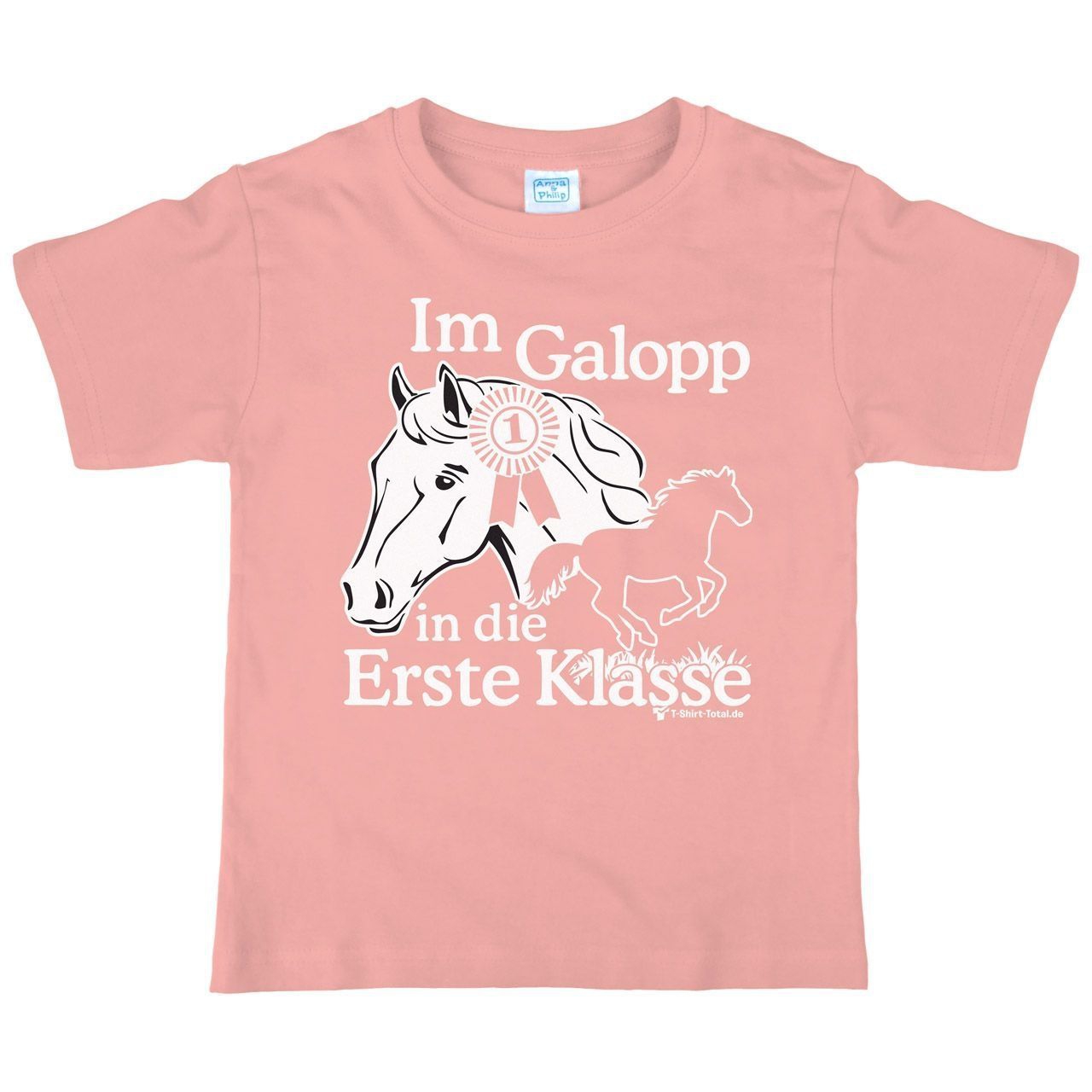 Im Galopp Kinder T-Shirt rosa 122 / 128