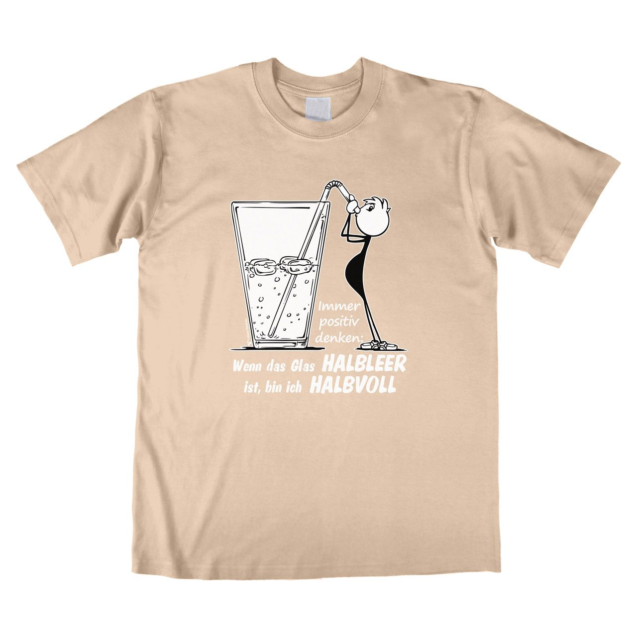 Glas Halbleer, ich halbvoll Unisex T-Shirt natur Large