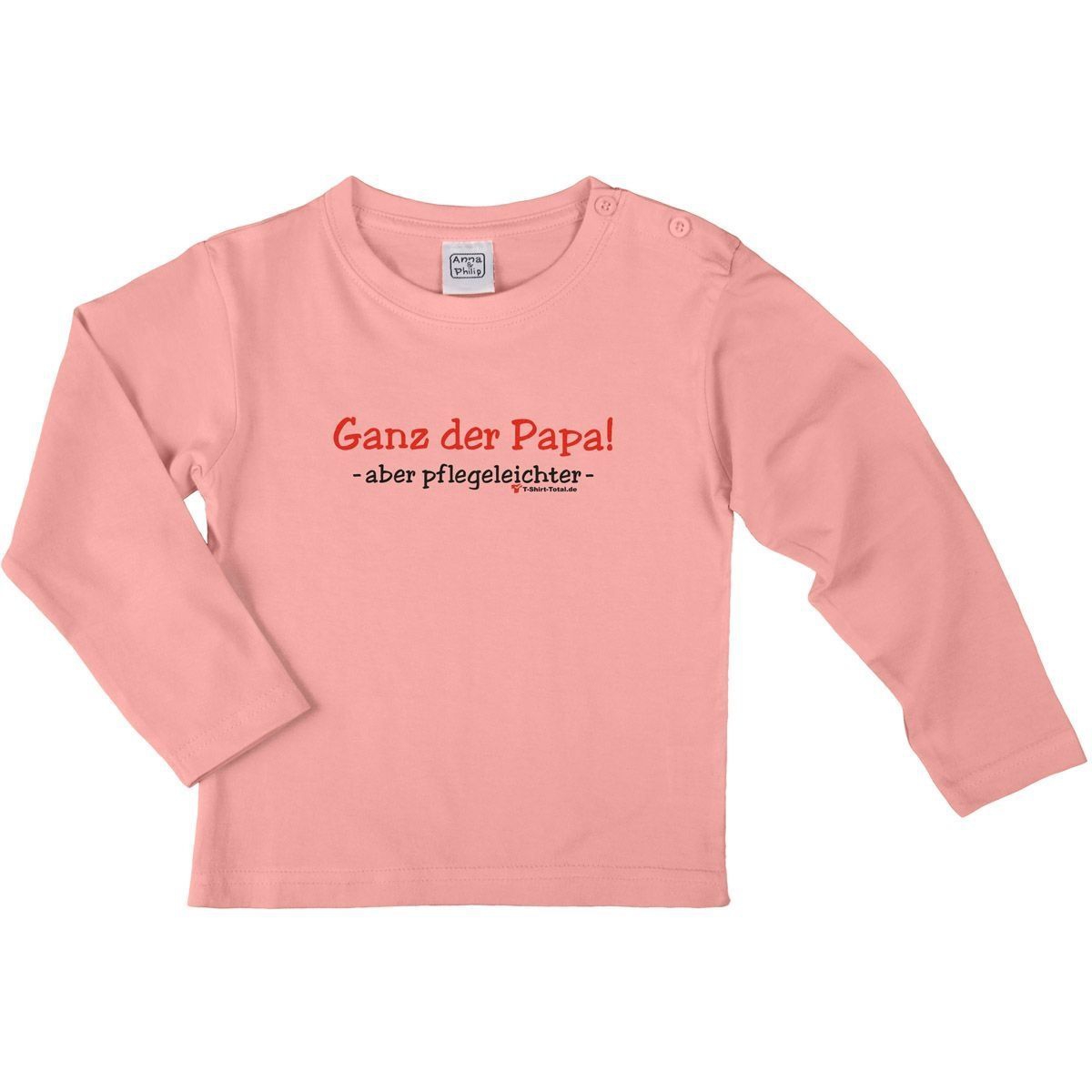 Ganz der Papa Kinder Langarm Shirt rosa 110 / 116