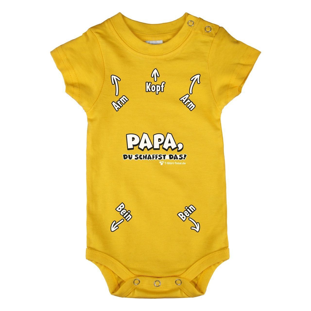Papa du schaffst das Baby Body Kurzarm gelb 56 / 62