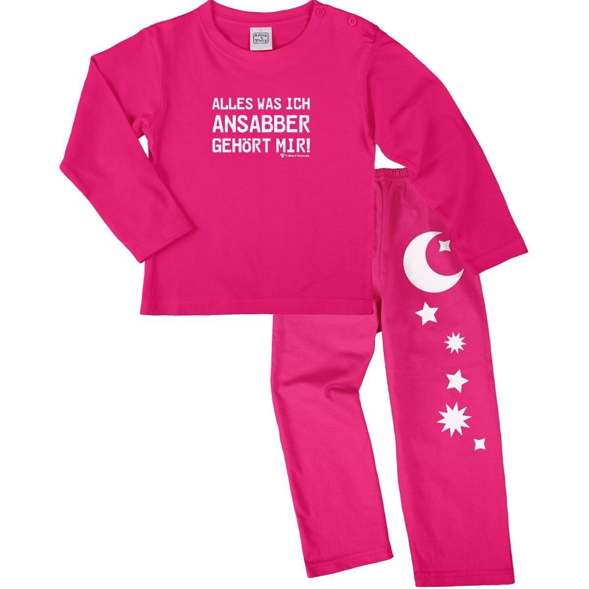 Ansabbern Pyjama Set pink / pink 68 / 74