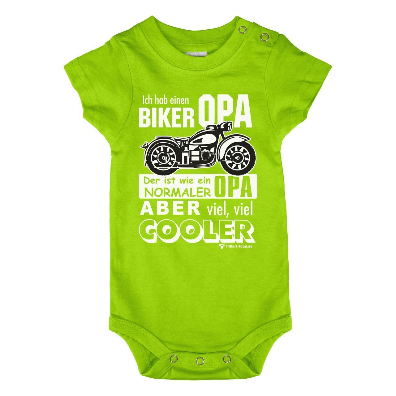 Biker Opa Baby Body Kurzarm hellgrün 68 / 74