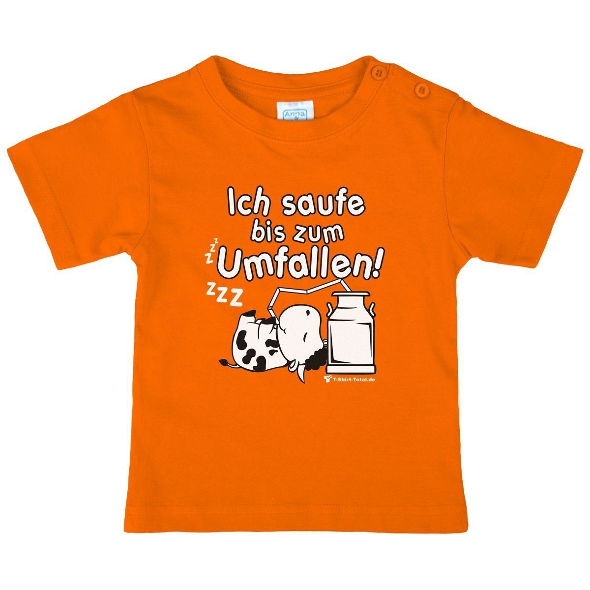 Saufe bis zum Umfallen Kinder T-Shirt orange 68 / 74