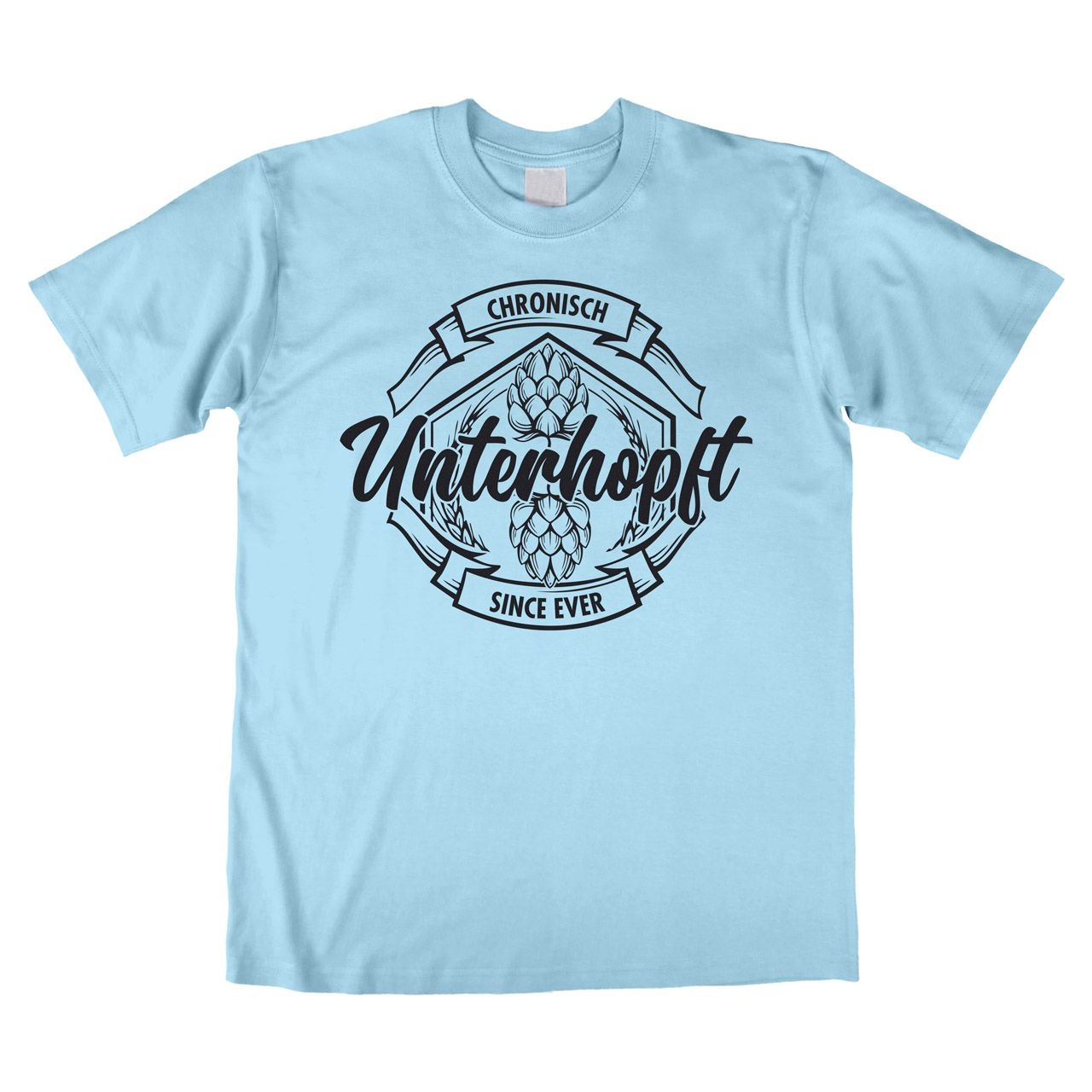 Unterhopft Unisex T-Shirt hellblau Medium