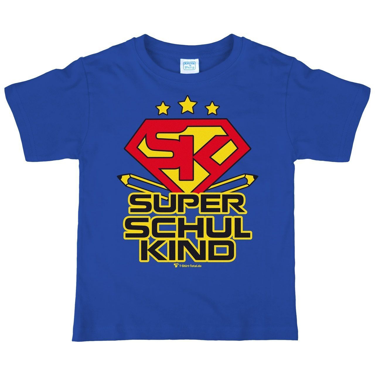Super Schulkind Kinder T-Shirt royal 122 / 128