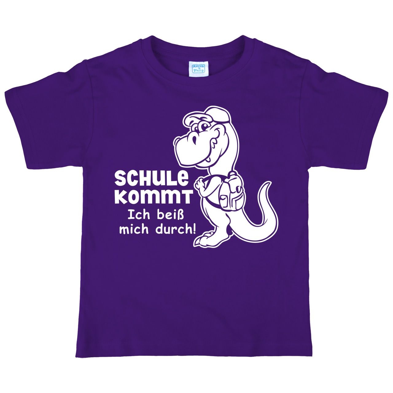 Dino Schule Kommt Kinder T-Shirt lila 134 / 140
