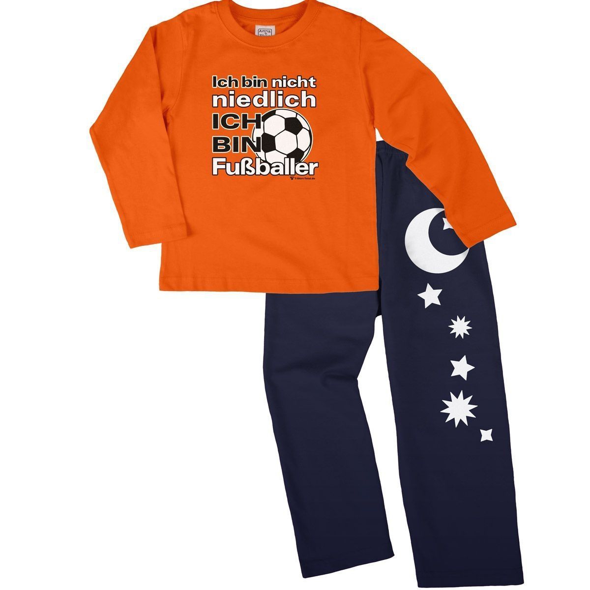 Niedlich Fußballer Pyjama Set orange / navy 110 / 116