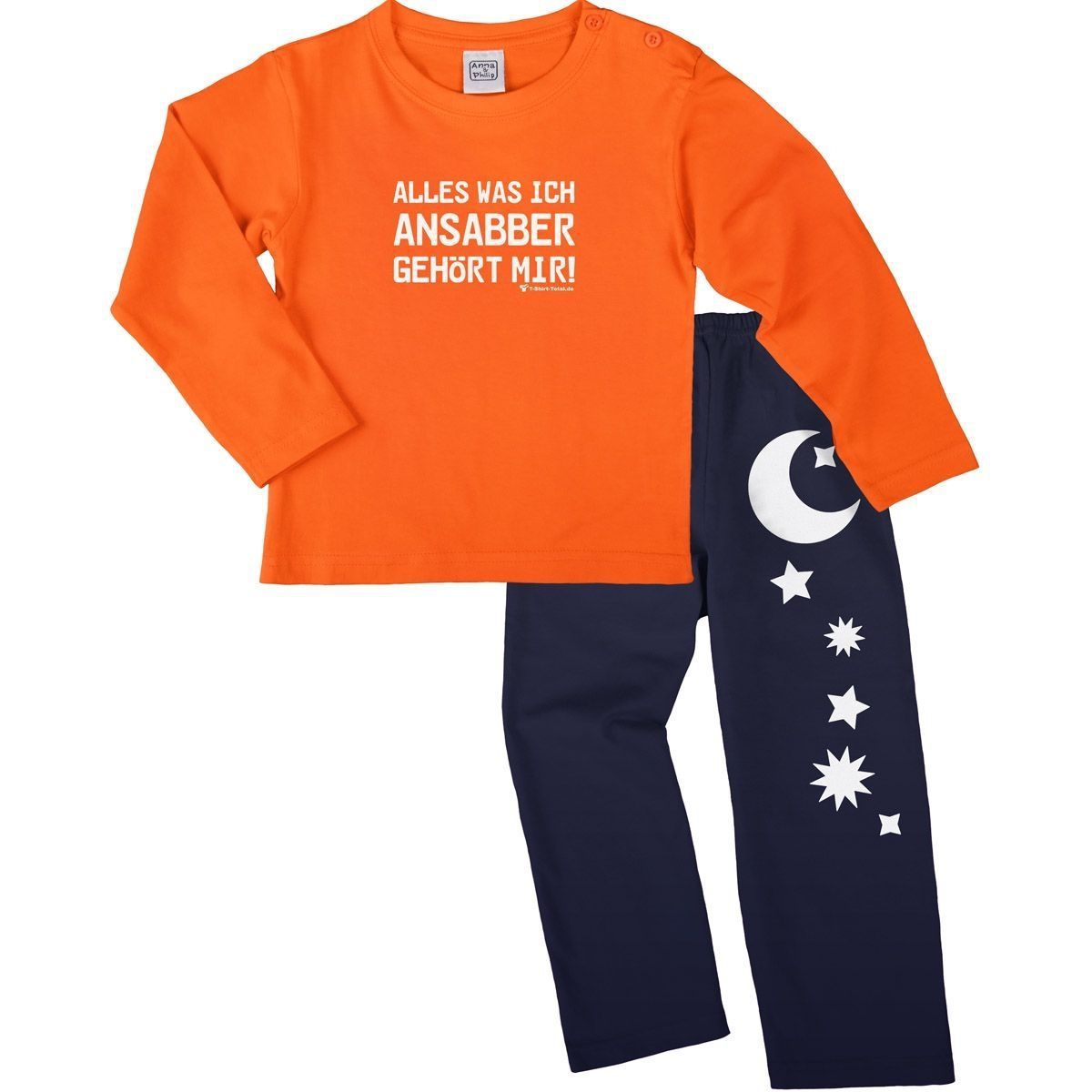 Ansabbern Pyjama Set orange / navy 92