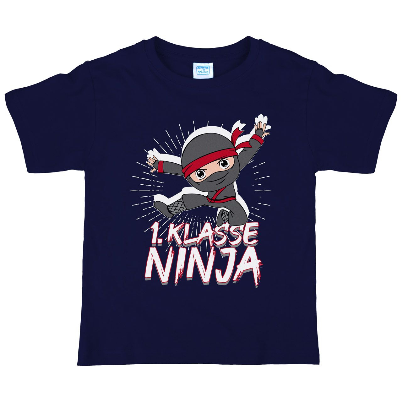 1. Klasse Ninja schwarz Kinder T-Shirt navy 122 / 128