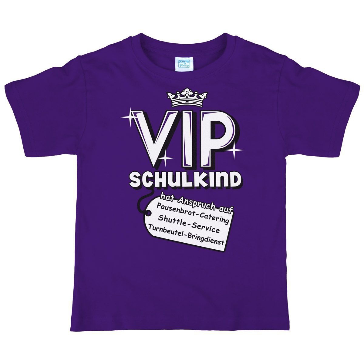 VIP Schulkind Kinder T-Shirt lila 122 / 128