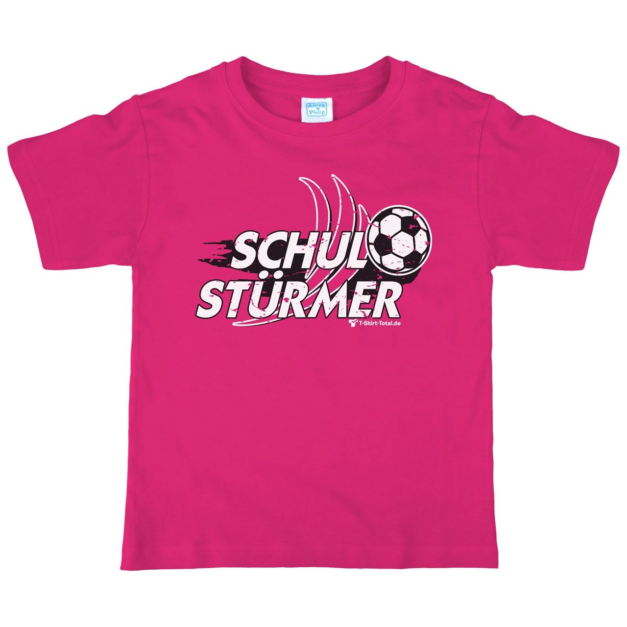 Schulstürmer Kinder T-Shirt mit Namen pink 122 / 128