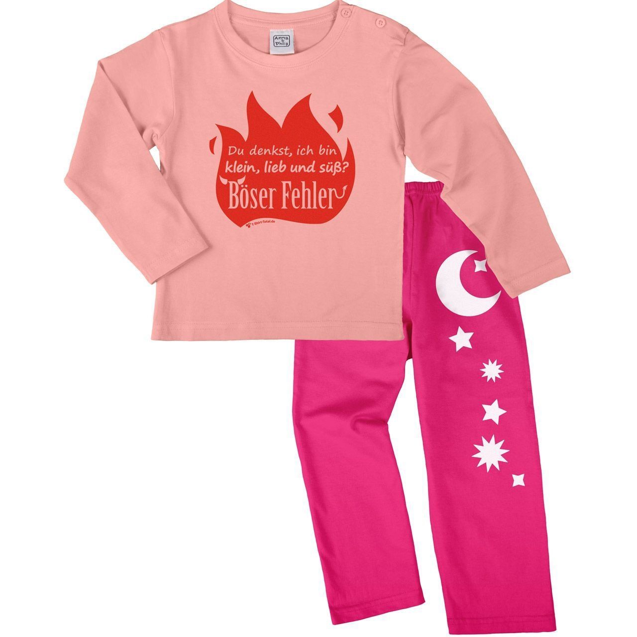 Böser Fehler Pyjama Set rosa / pink 110 / 116