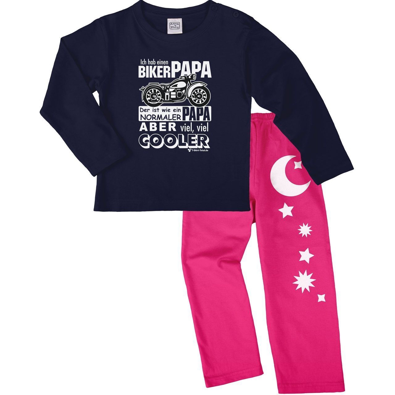 Biker Papa Pyjama Set navy / pink 68 / 74