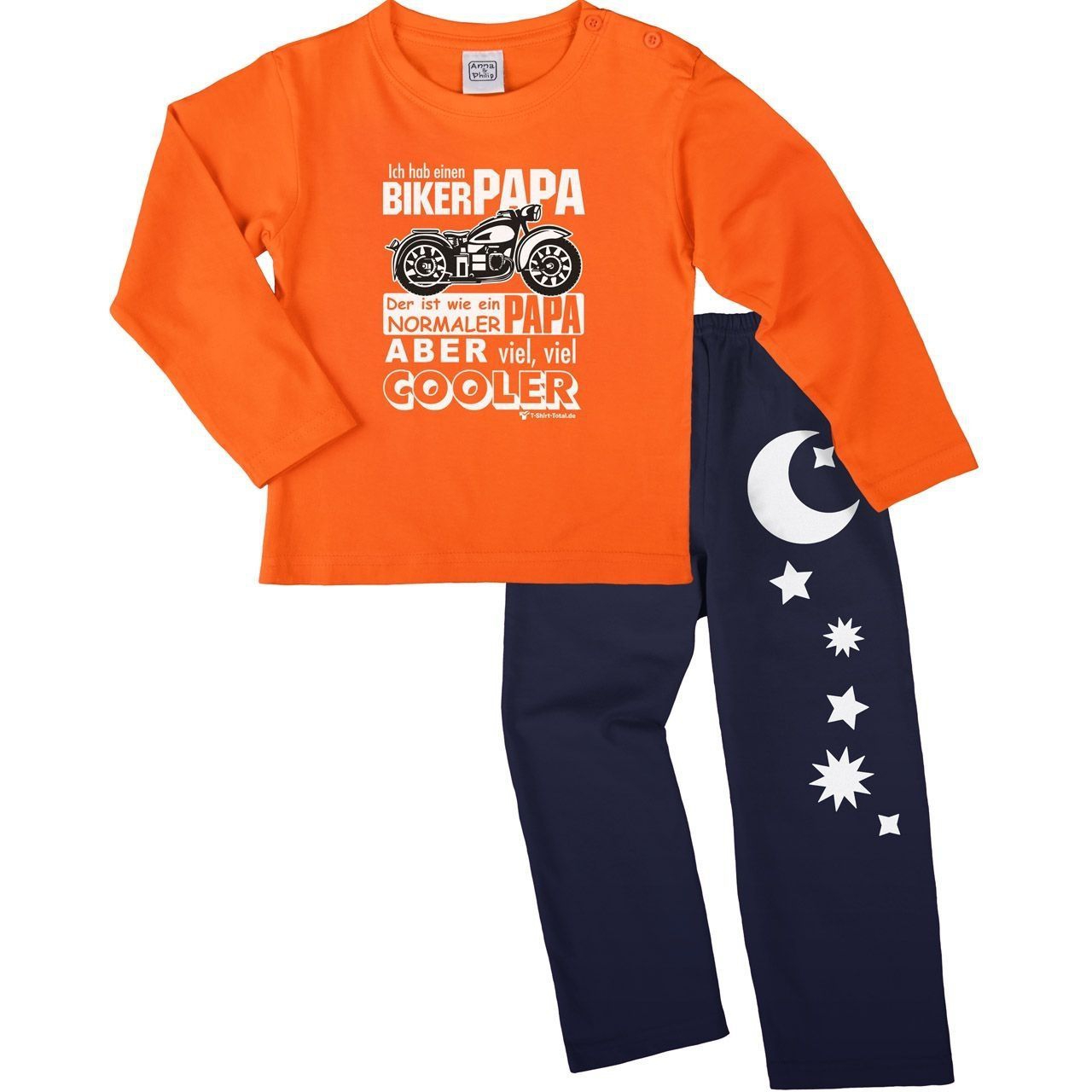 Biker Papa Pyjama Set orange / navy 92