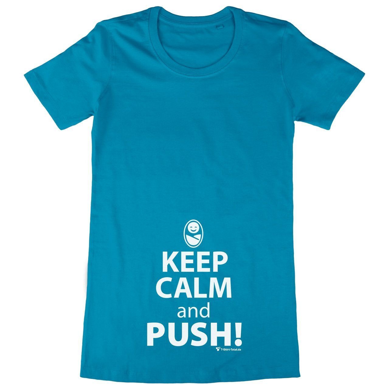 Keep calm and push Woman Long Shirt türkis Extra Large