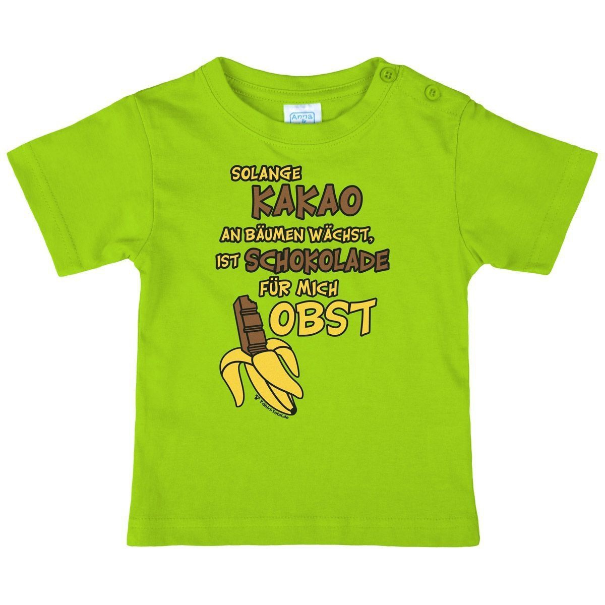 Schoko Obst Kinder T-Shirt hellgrün 104
