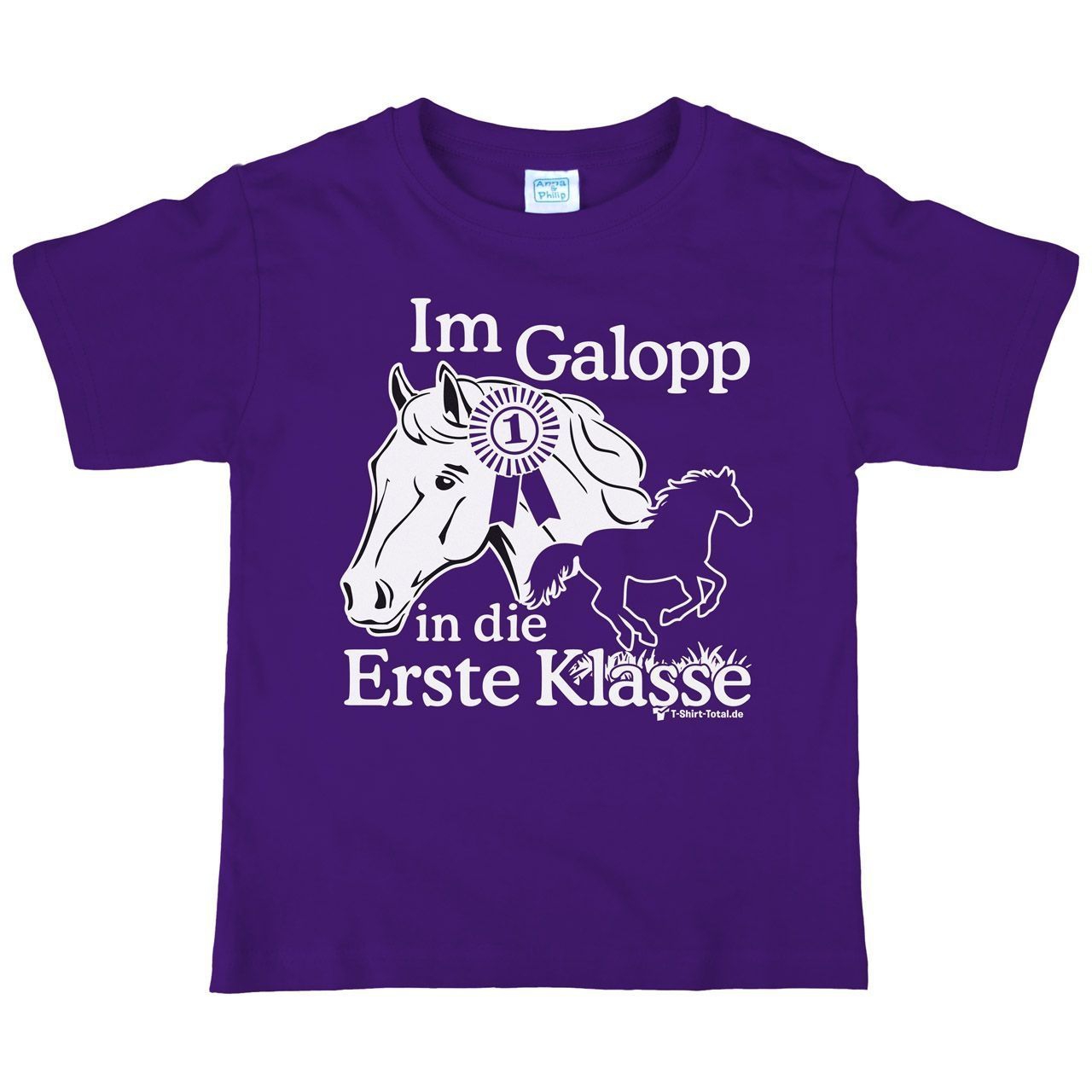 Im Galopp Kinder T-Shirt lila 122 / 128
