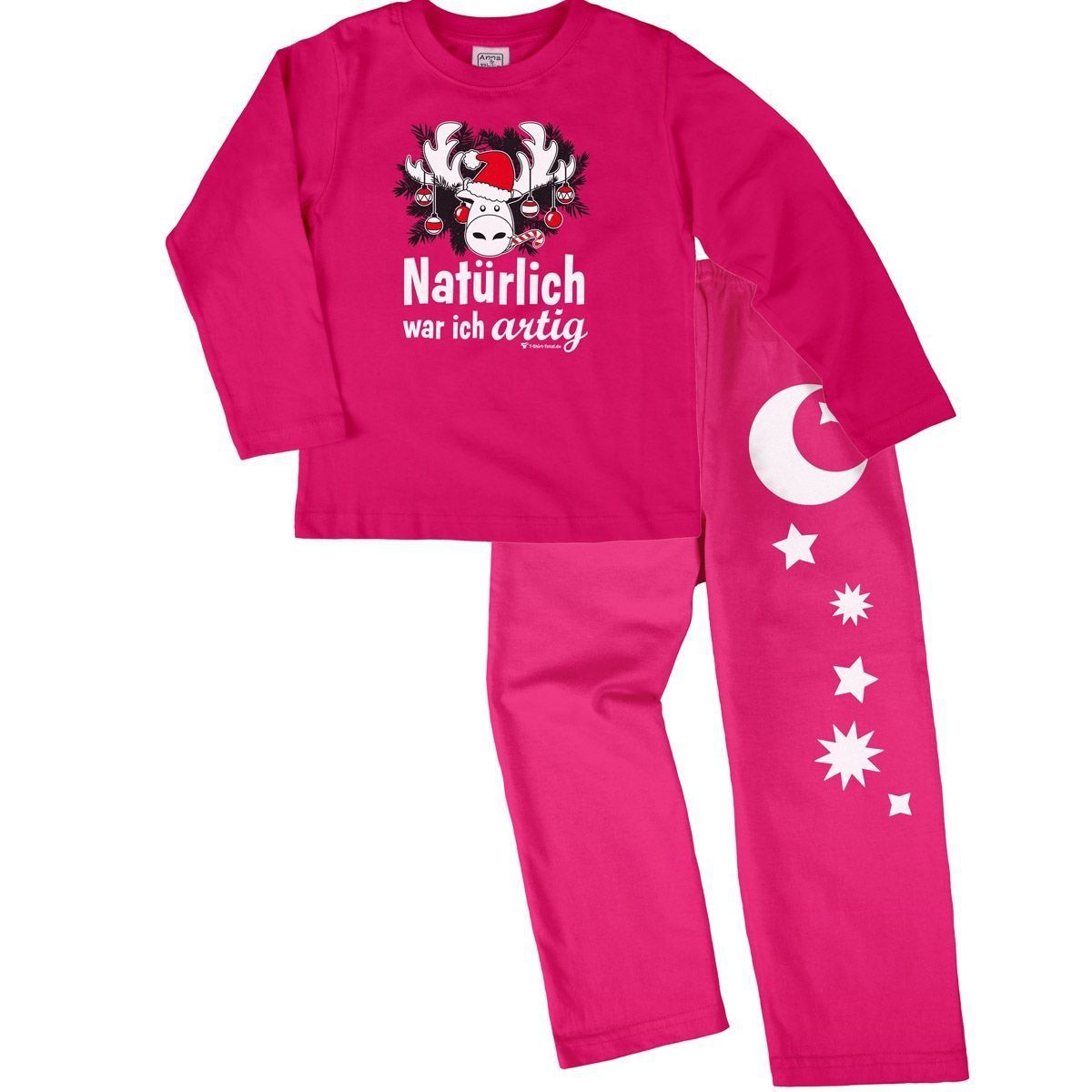 Natürlich artig Pyjama Set pink / pink 68 / 74