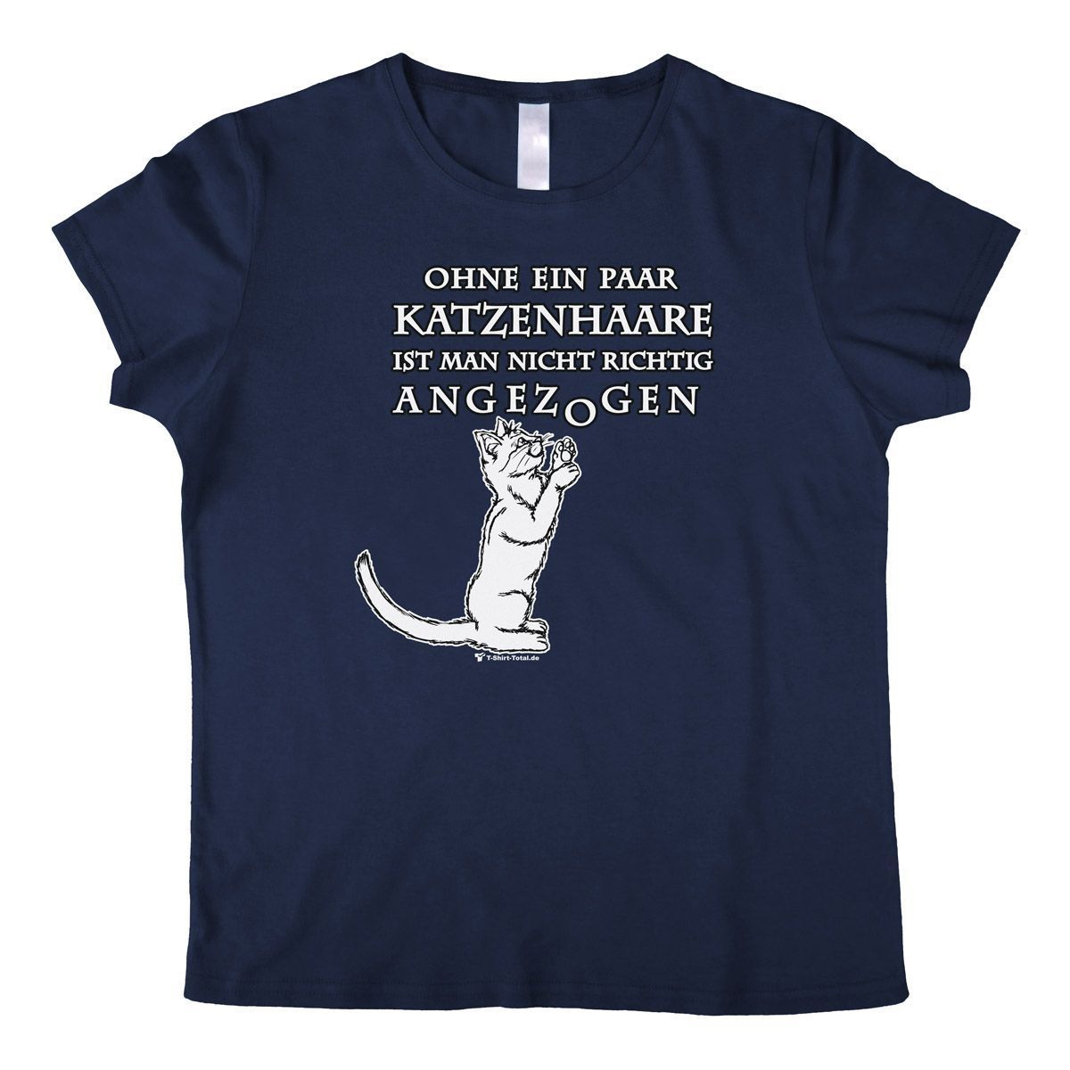 Katzenhaare Woman T-Shirt navy Large