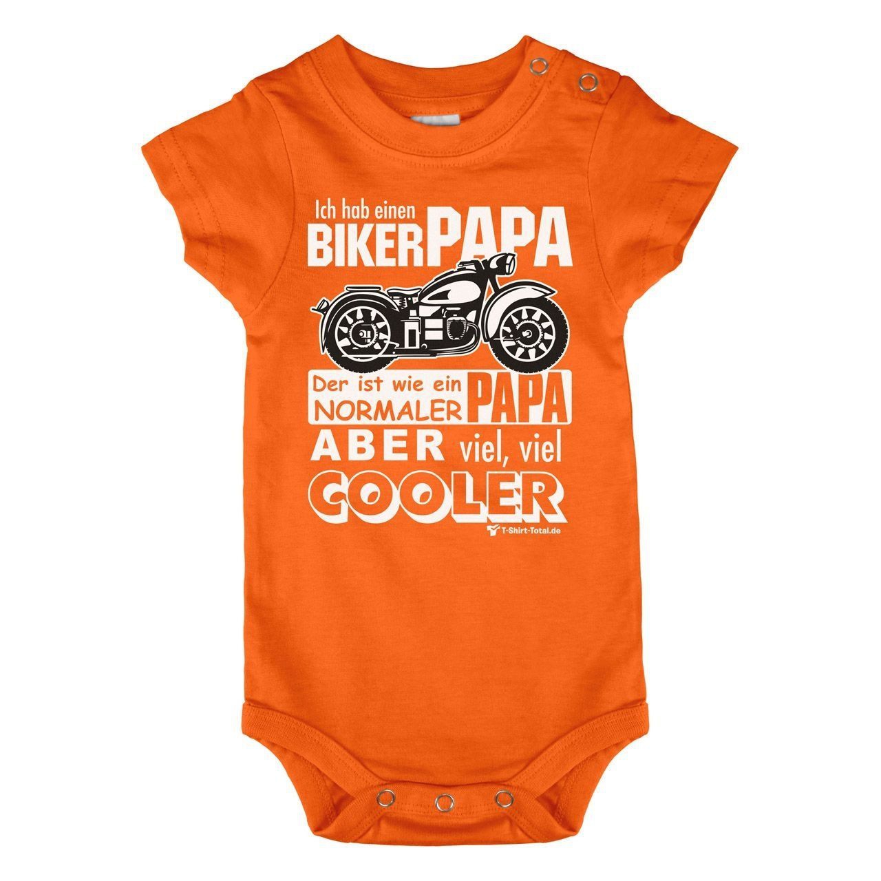 Biker Papa Baby Body Kurzarm orange 68 / 74