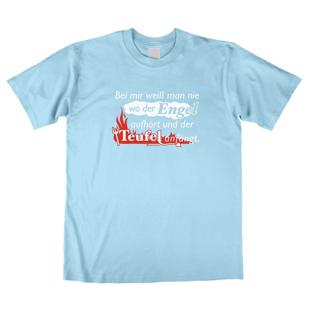 Engel Teufel Unisex T-Shirt hellblau Medium