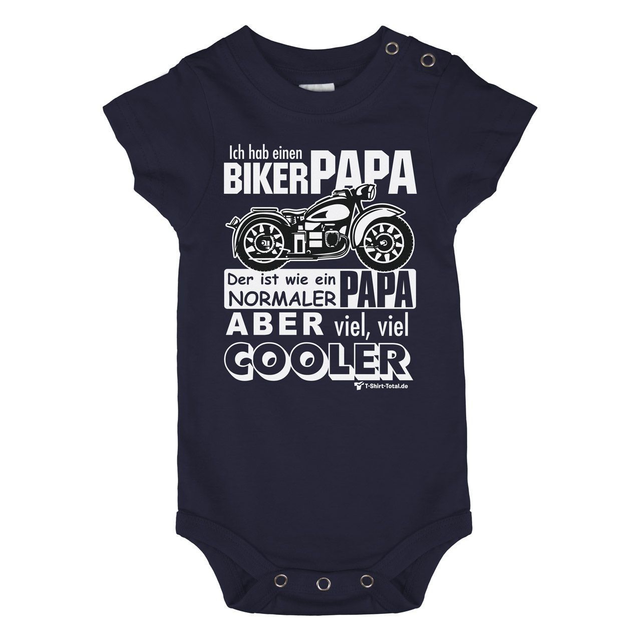 Biker Papa Baby Body Kurzarm navy 68 / 74