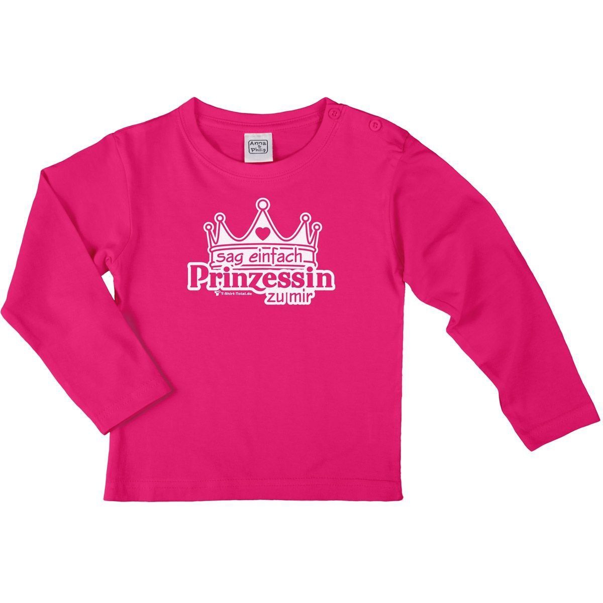 Einfach Prinzessin Kinder Langarm Shirt pink 68 / 74