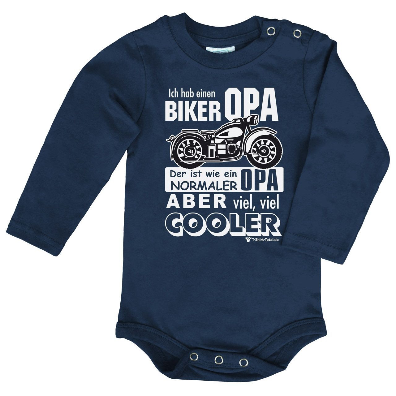 Biker Opa Baby Body Langarm navy 80 / 86