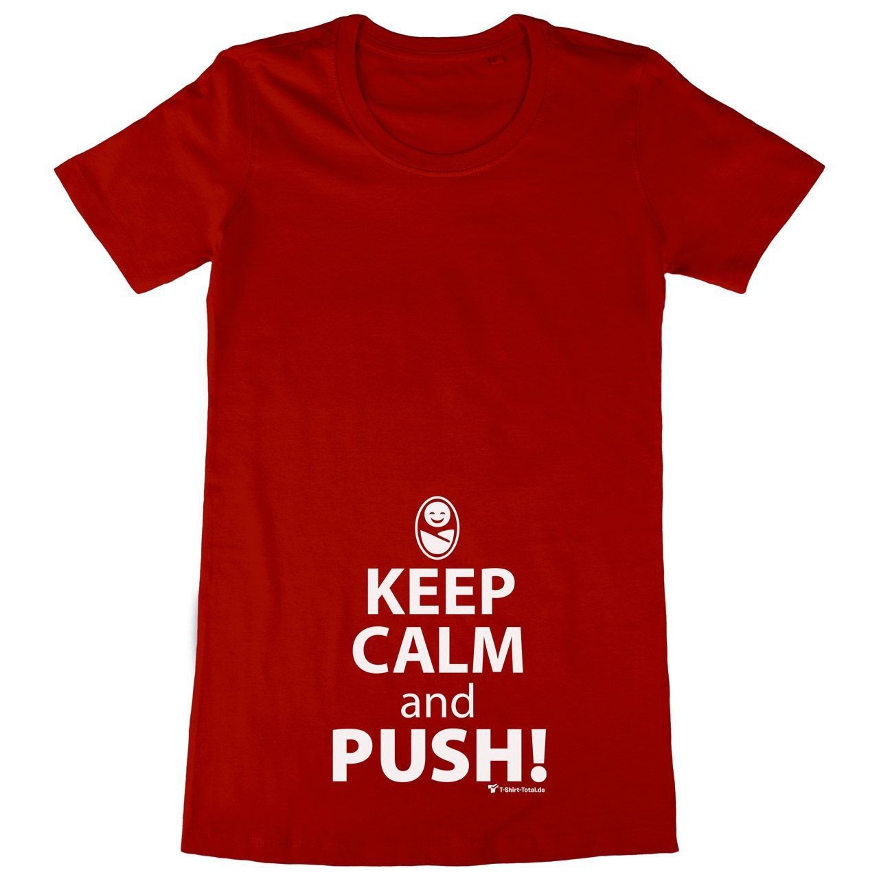 Keep calm and push Woman Long Shirt rot Extra Large