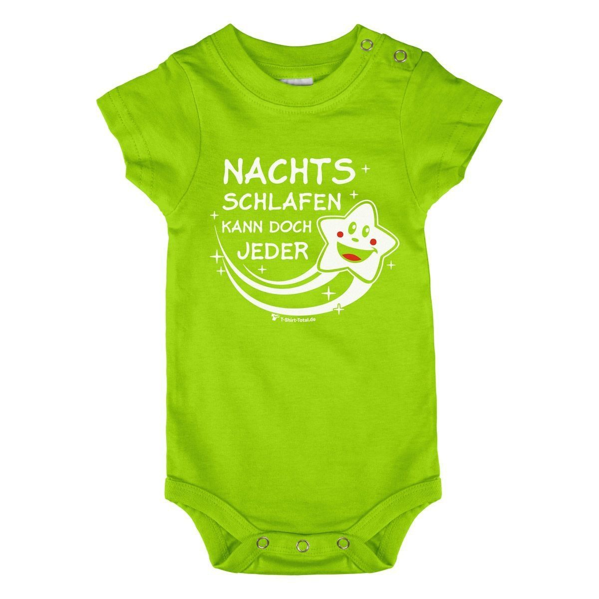 Nachts schlafen kann jeder Baby Body Kurzarm hellgrün 56 / 62
