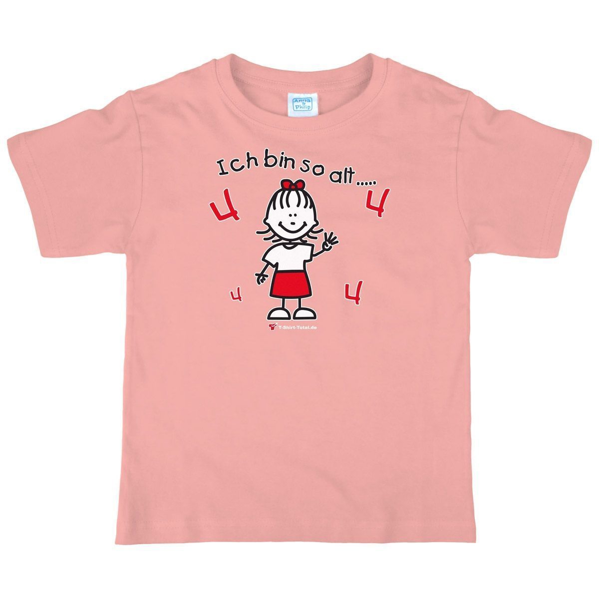 Mädchen so alt 4 Kinder T-Shirt rosa 104