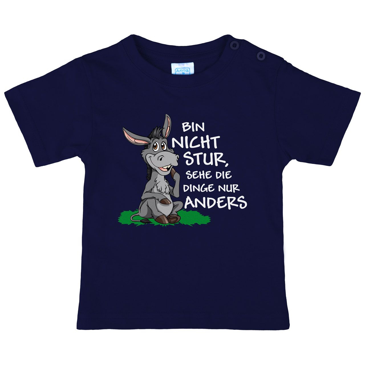 Nicht stur Esel sitzend Kinder T-Shirt navy 122 / 128