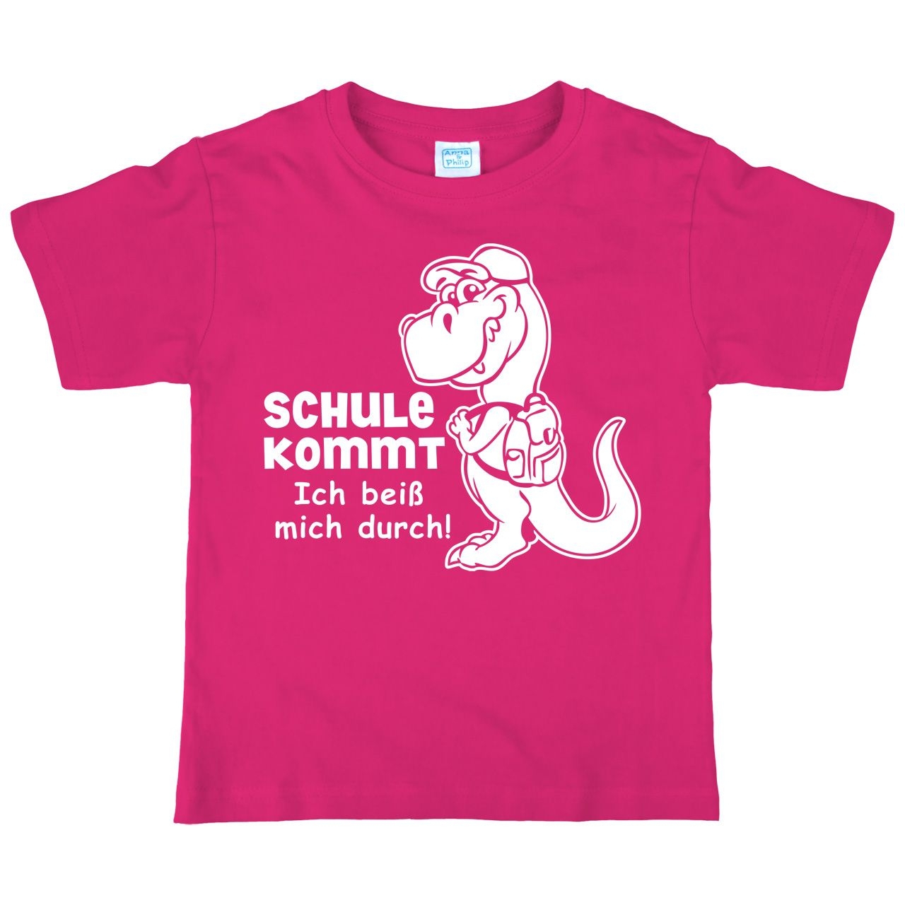 Dino Schule Kommt Kinder T-Shirt pink 134 / 140