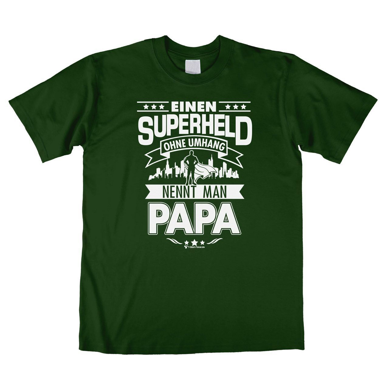 Superheld Papa Unisex T-Shirt dunkelgrün Large