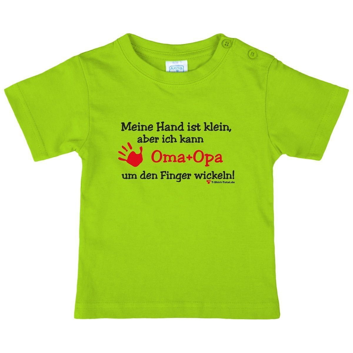 Kleine Hand Oma Opa Kinder T-Shirt hellgrün 56 / 62