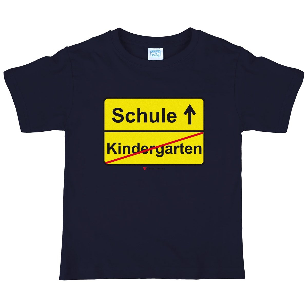 Kindergarten Schule Kinder T-Shirt mit Namen navy 122 / 128