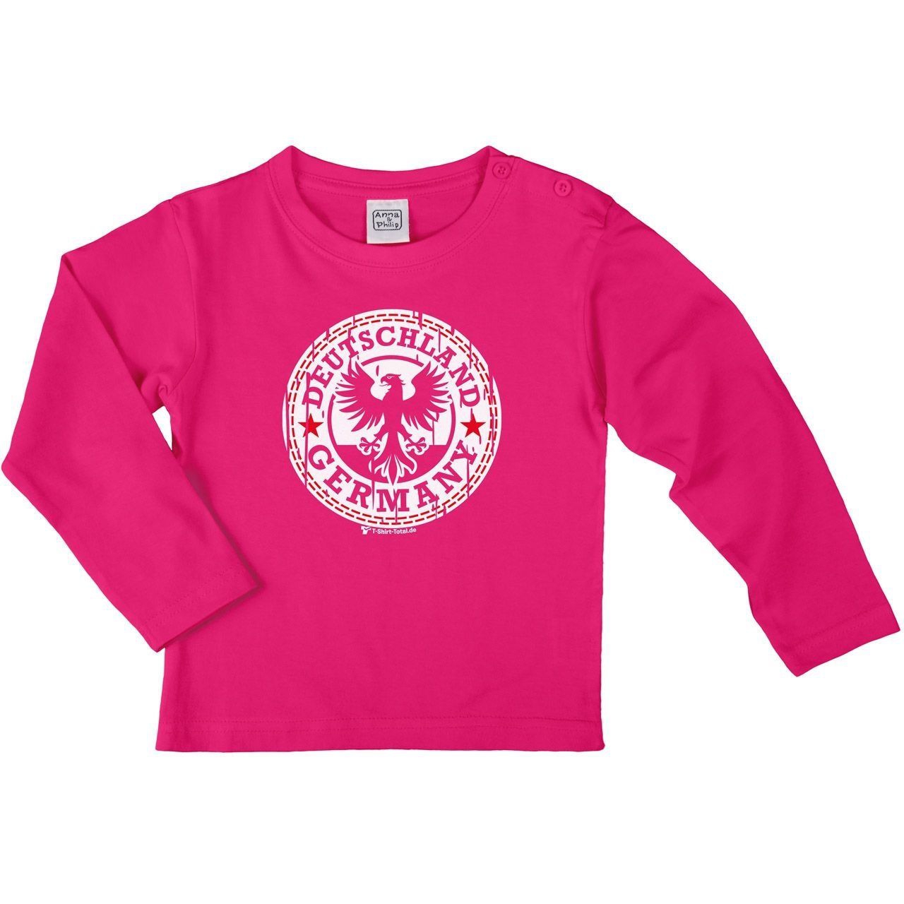 Germany Button Kinder Langarm Shirt pink 104