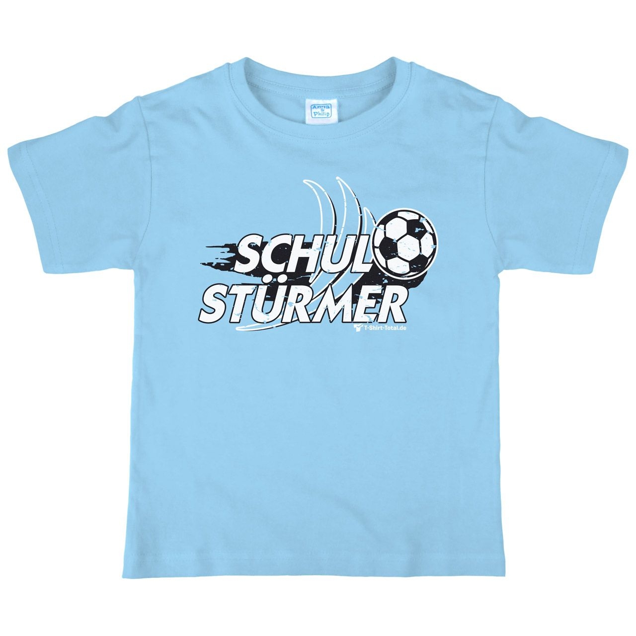 Schulstürmer Kinder T-Shirt mit Namen hellblau 122 / 128
