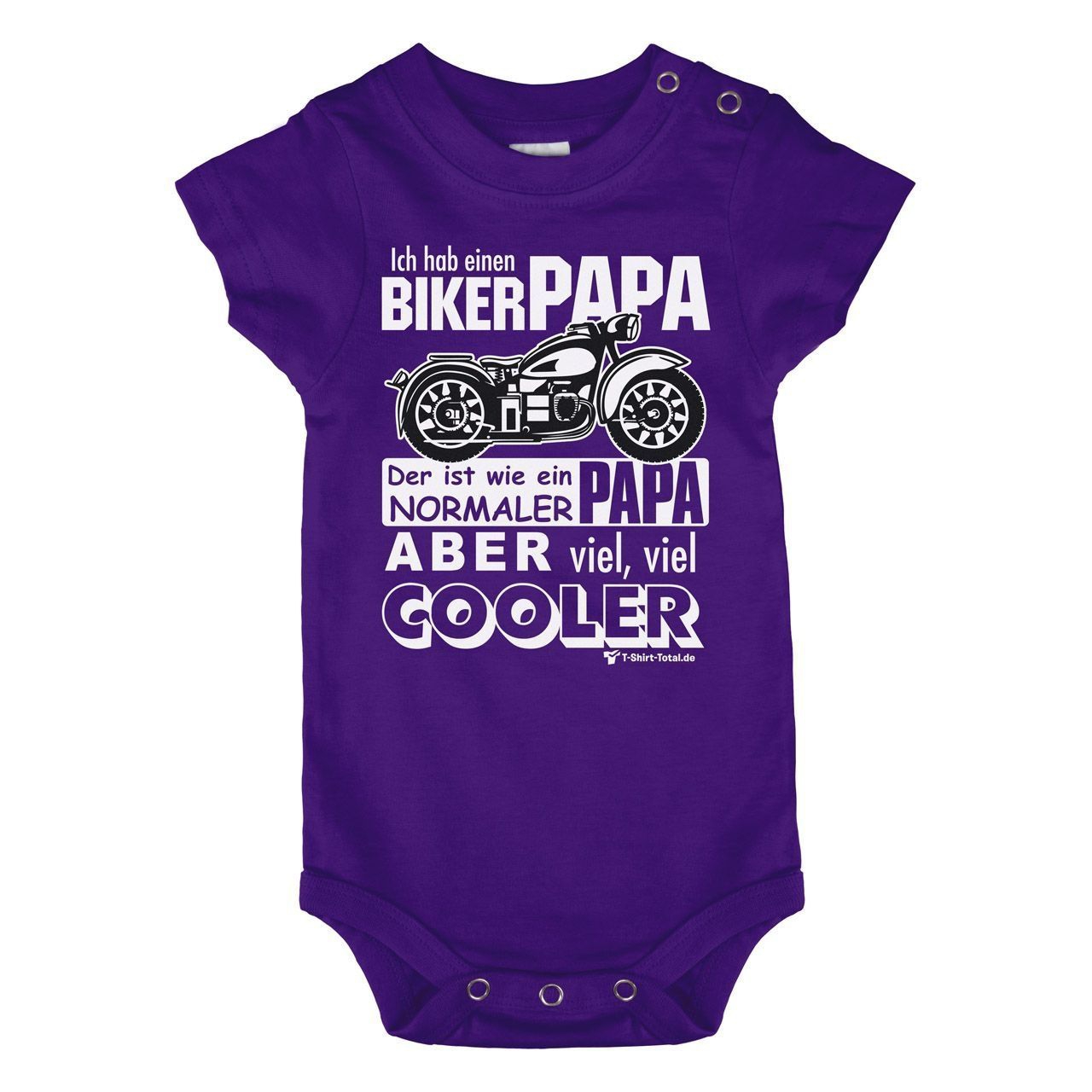 Biker Papa Baby Body Kurzarm lila 68 / 74